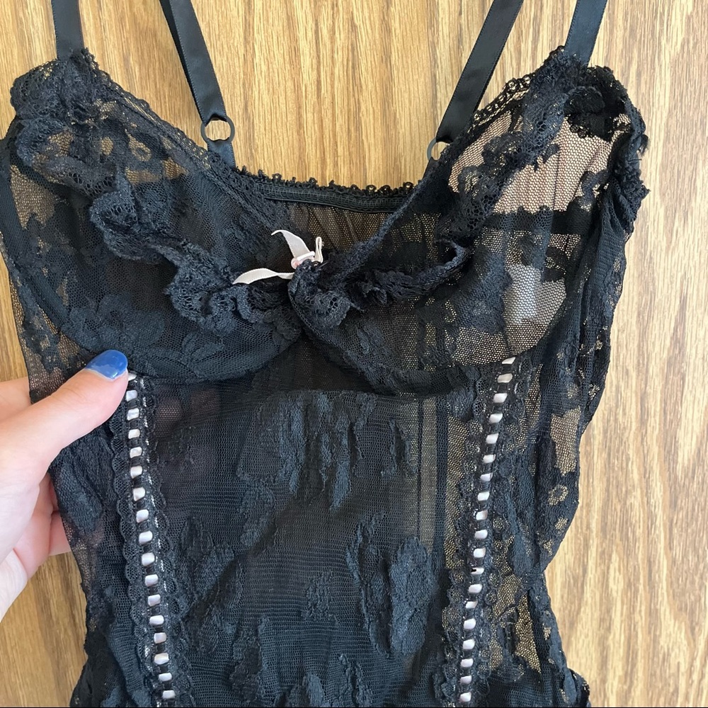 Lacey black lingerie top